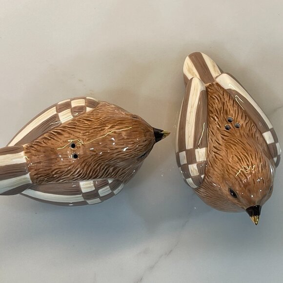 🐦 MacKenzie-Childs Songbird Salt & Pepper Set – Gilded Garden 🪻 - Picture 8 of 16